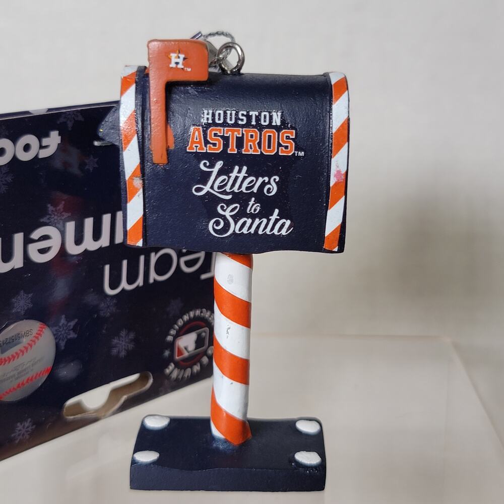 MLB Houston Astros Christmas Ornament Letters To Santa Mail Box - NWT